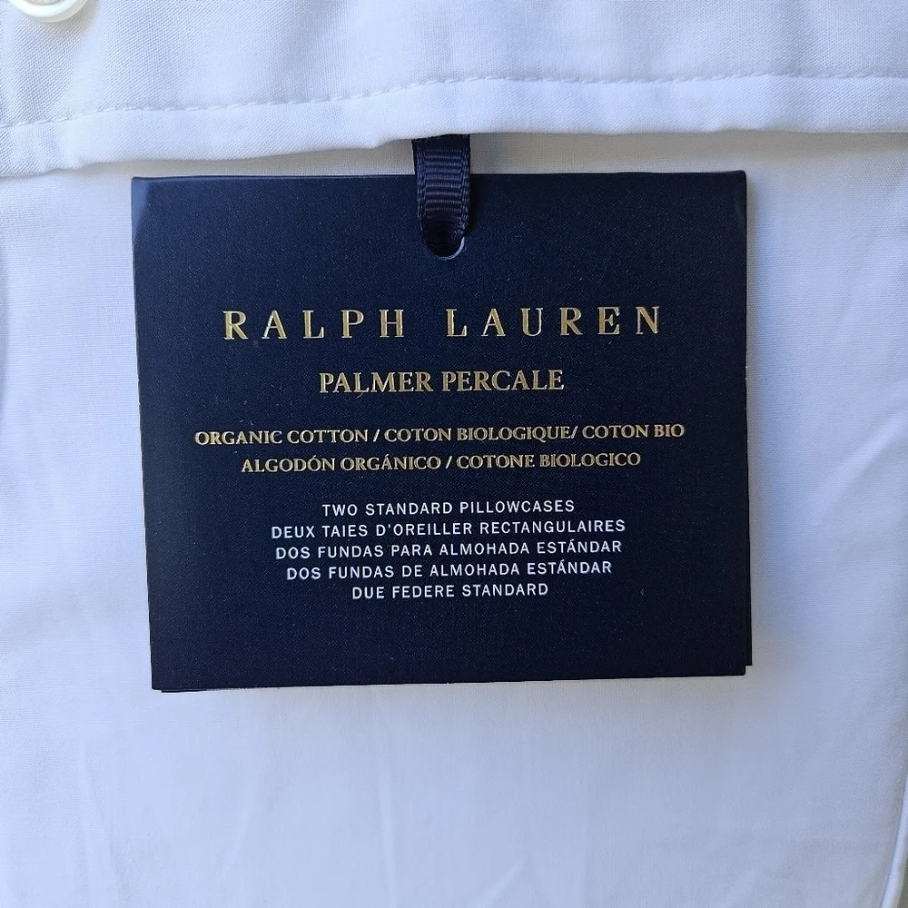 NWT Ralph Lauren Organic Cotton Palmer Percale Standard Pillowcases set of 2